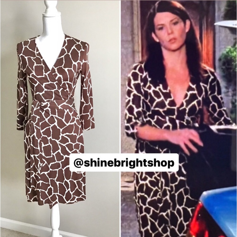 RARE Early 2000s Vintage Silk Wrap Dress ASO Lorelai Gilmore in Gilmore Girls